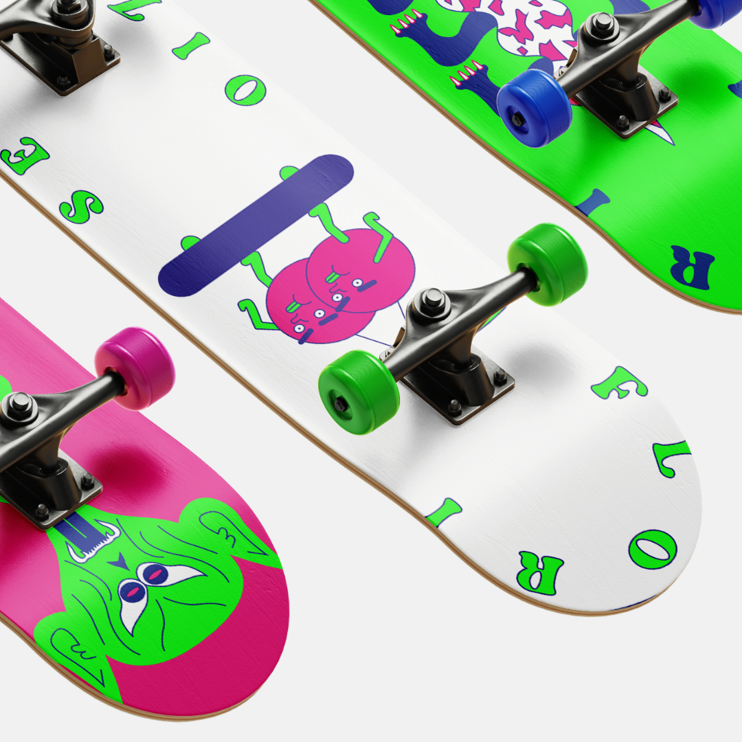 Skate Deck 8.25 - White Flori